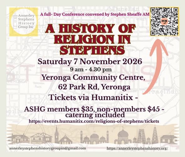 Stephens croquet club post about a local history group event at the Yeronga Community Centre